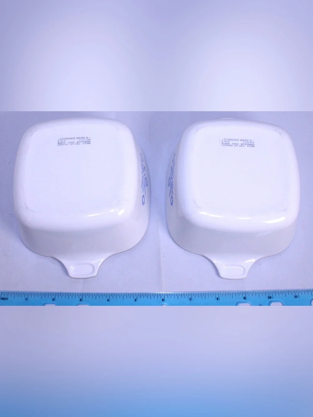 MCM Vintage CorningWare Ceramic Bake Dishes P-43-B 💙 Blue Cornflower - 2